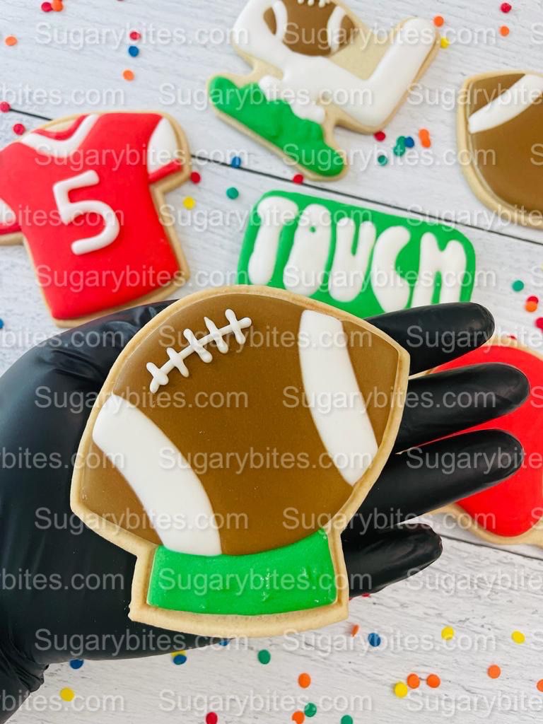 Sport Decorated Cookies, Football Game Day Decorated Cookies, Football Goal Post Decorated Set, (Includes 12 Large Decorated Cookies)