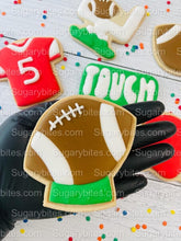 Load image into Gallery viewer, Sport Decorated Cookies, Football Game Day Decorated Cookies, Football Goal Post Decorated Set, (Includes 12 Large Decorated Cookies)
