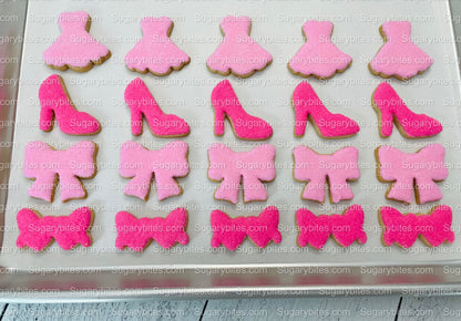 Pink Cookies, Small Fashion Cookie Set **SET of 5 BAGS** Gourmet fresh cookies, zoom party Ideas!