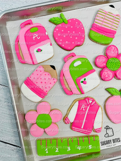 Back to school Cookies, Doll Cookies, Teacher’s appreciation cookies, Doll DIY Cookie Decorating Kit, **INCLUDES 24 ITEMS**, (Large Cookies)