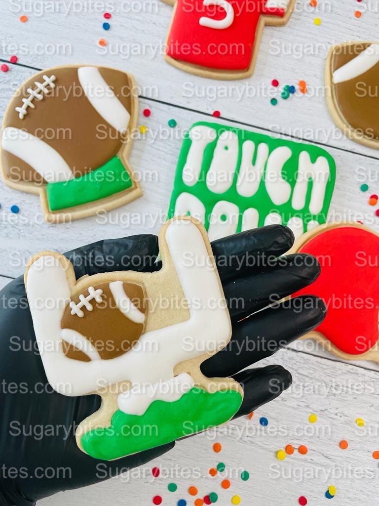 Sport Decorated Cookies, Football Game Day Decorated Cookies, Football Goal Post Decorated Set, (Includes 12 Large Decorated Cookies)