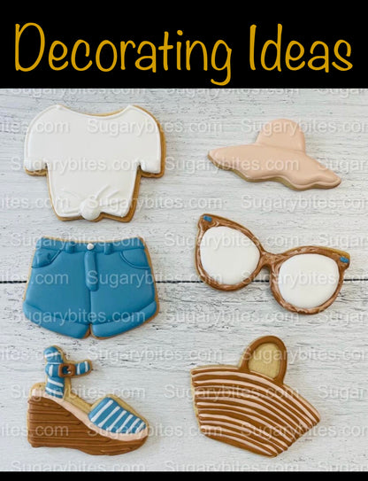 Summer Cookie Decorating Kit, Summer DIY Decorating Cookies Kit, (Large Cookies), **INCLUDES 24 ITEMS**