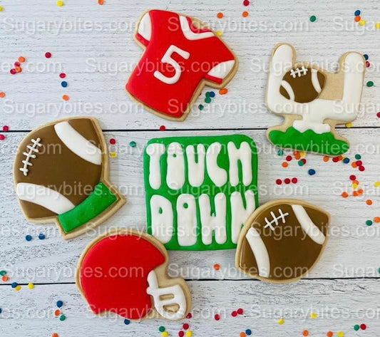 Sport Decorated Cookies, Football Game Day Decorated Cookies, Football Goal Post Decorated Set, (Includes 12 Large Decorated Cookies)