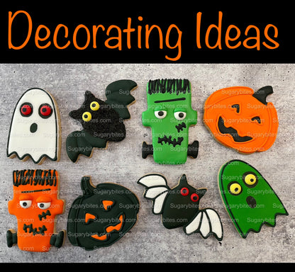 Halloween Cookie Decorating Kit, DIY Cookie Kit, (Large Cookies) ***INCLUDES 24 ITEMS*** With 4 Icing Bags & 3 Deluxe Sprinkle!