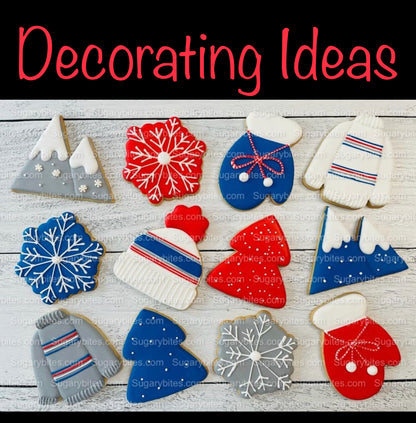 Winter Cookie Decorating Kit, Winter DIY Cookie Kit, (Large Cookies) ***INCLUDES 24 ITEMS*** With 4 Icing Bags & 3 Deluxe Sprinkle!