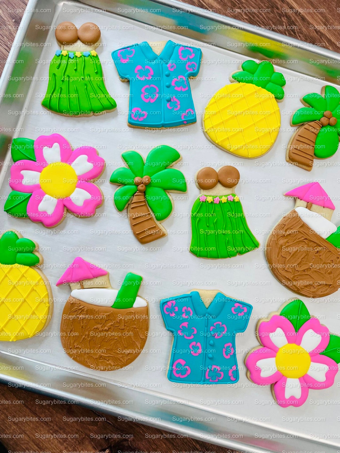 Luau Cookies, Hawaiian Cookies, Tropical Cookies, Includes 12 Large Decorated Cookies!