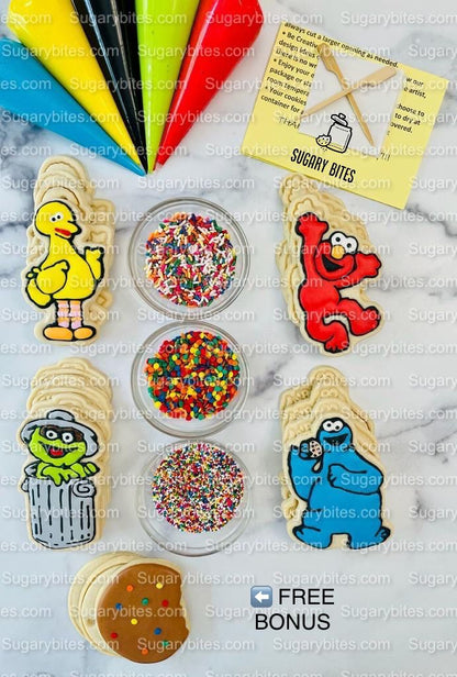 Cookie Decorating Kit, *INCLUDES 27 ITEMS* (Large Cookies) …… with 5 Icing bags and 3 Deluxe Sprinkles!… Plus 2 Bonus Cookies!