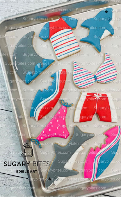 Shark Cookie Decorating Kit, *INCLUDES 24 ITEMS* (Large Cookies) …… with 4 ICING bags and 3 Deluxe Sprinkles!