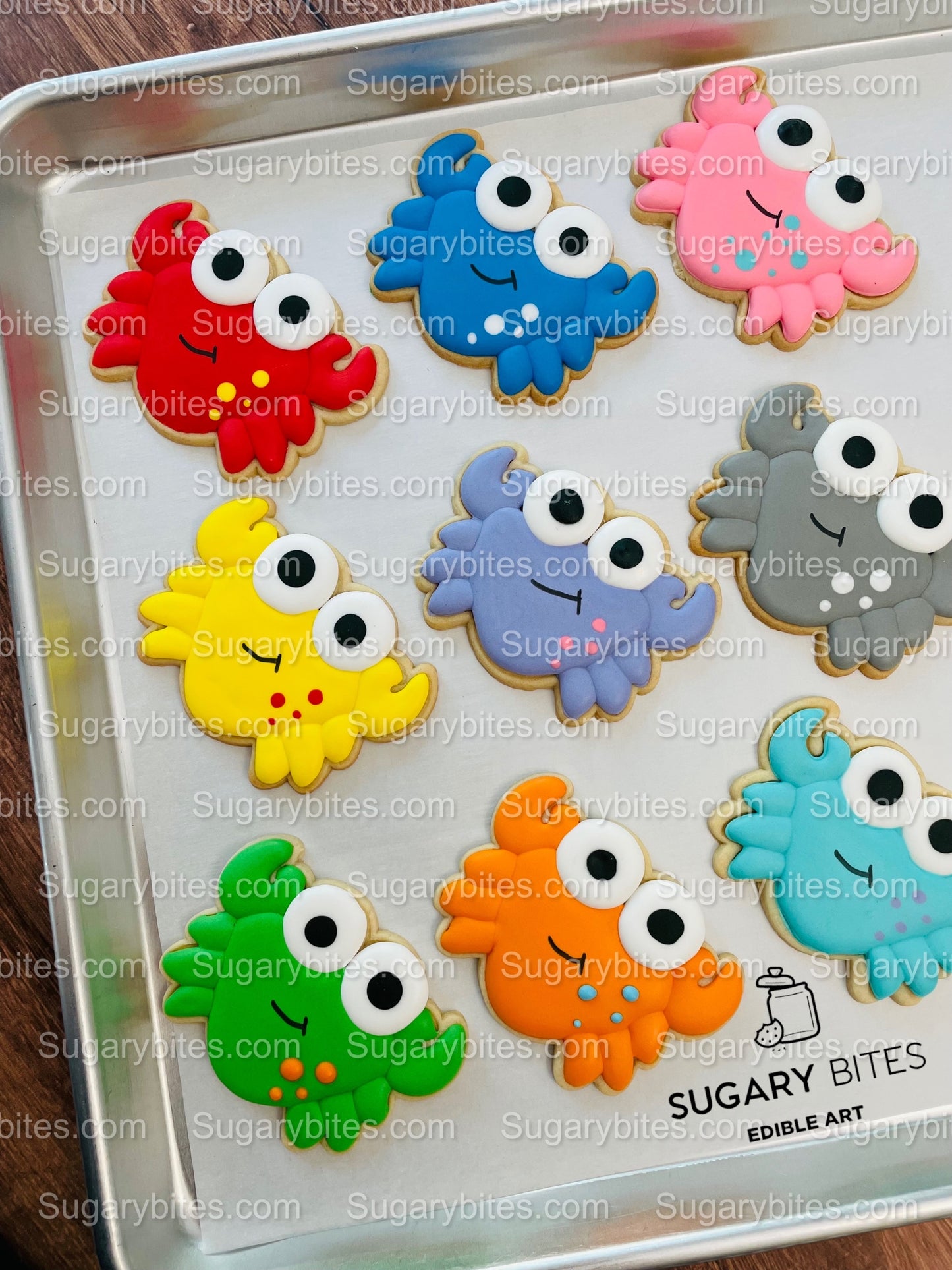 Crab Cookies, Crabby cookies, (Large Cookies), includes 12 decorated cookies!!