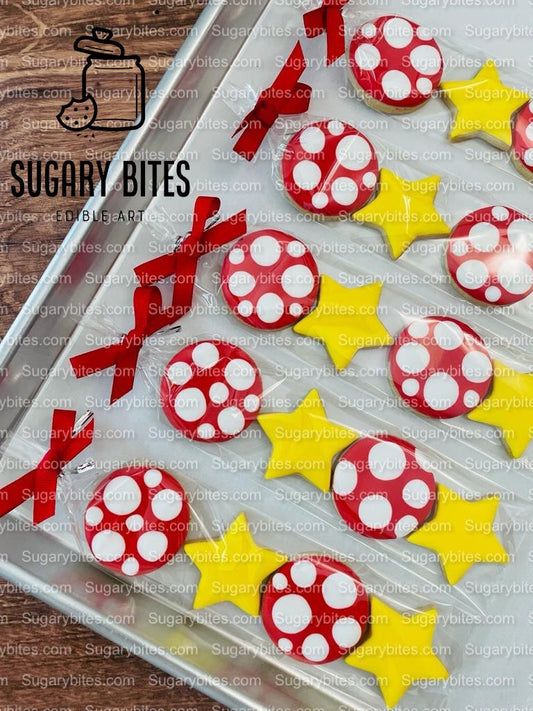 Star Decorated Cookies, Mushroom Iced Cookies, Star iced Sugar Cookies … ****5 Assorted Star Sugar Cookie Bags****