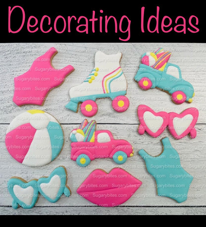 Pink Cookie Decorating Kit, Doll DIY Sugar Cookie Decorating Kit, **INCLUDES 24 ITEMS**, (Large Cookies)!
