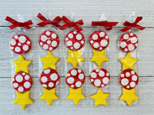 Load image into Gallery viewer, Star Decorated Cookies, Mushroom Iced Cookies, Star iced Sugar Cookies … ****5 Assorted Star Sugar Cookie Bags****
