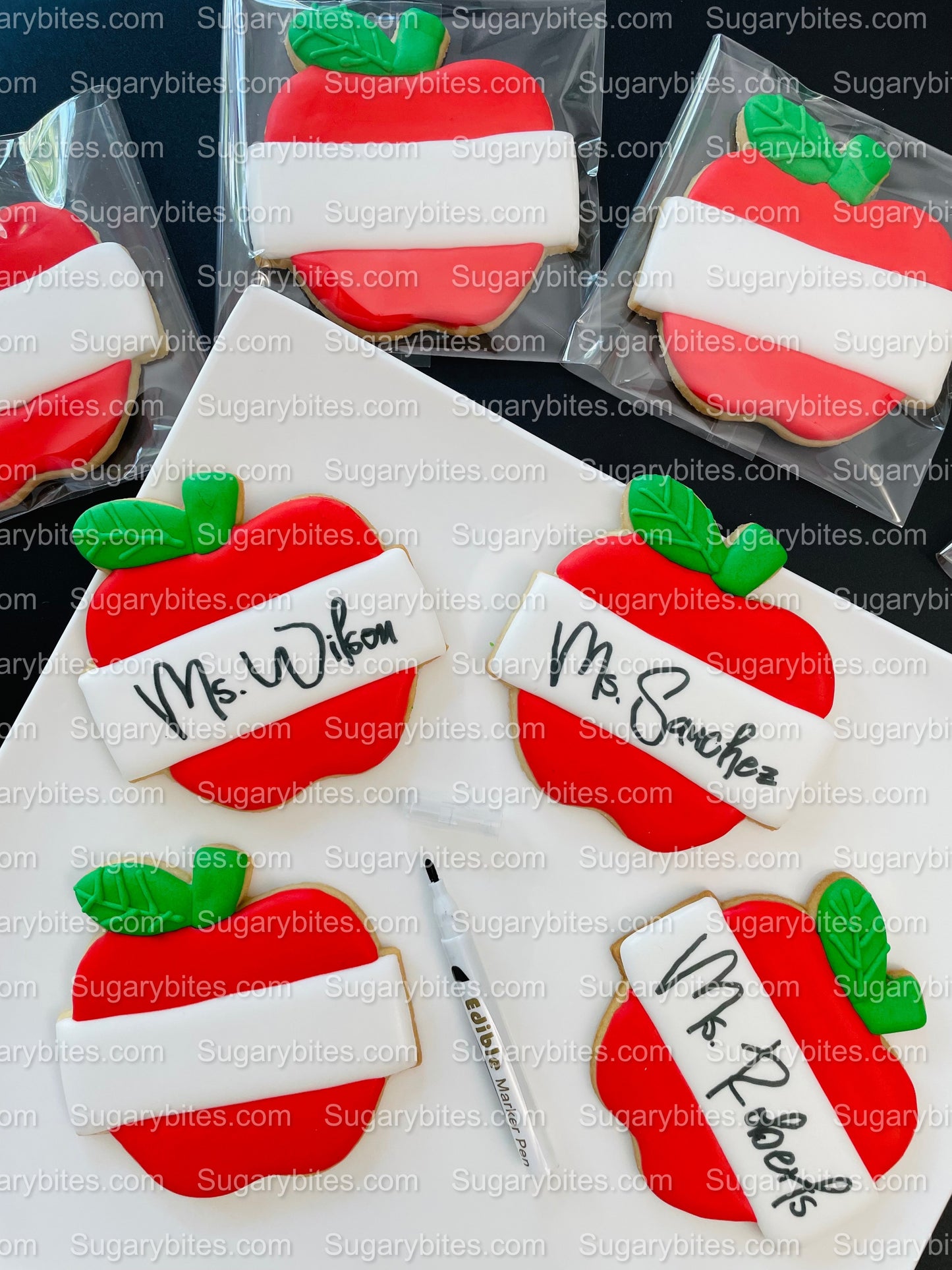 Back to School Cookies | Teacher Appreciation Cookies | Apple cookies | Graduation Cookies | School Cookies … includes a EDIBLE MARKER!