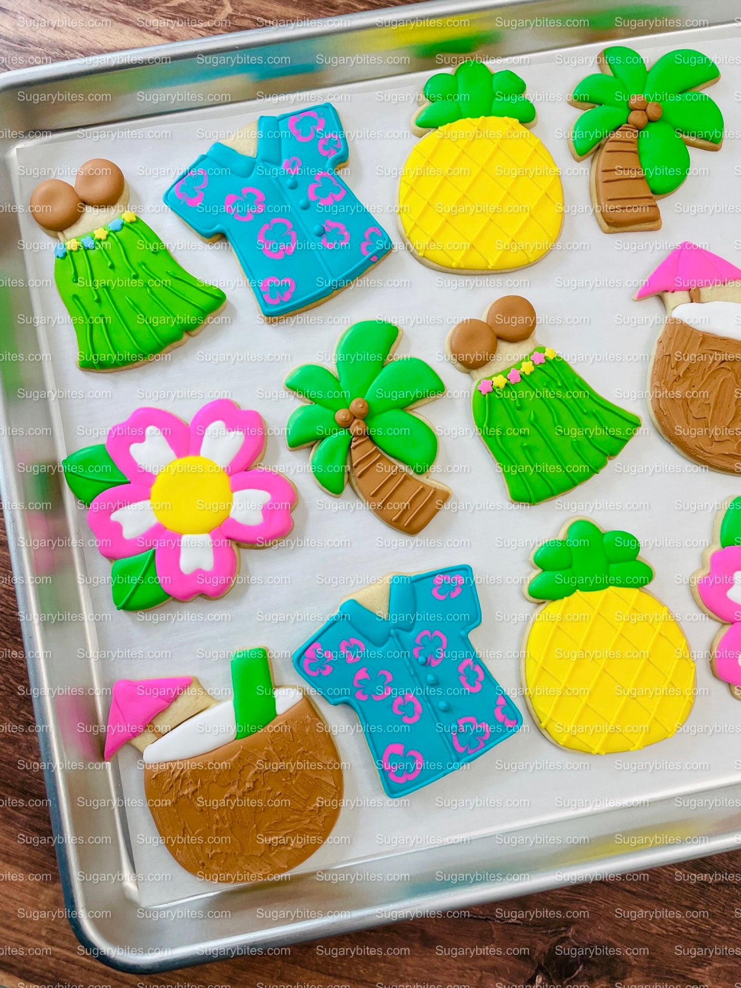 Luau Cookies, Hawaiian Cookies, Tropical Cookies, Includes 12 Large Decorated Cookies!