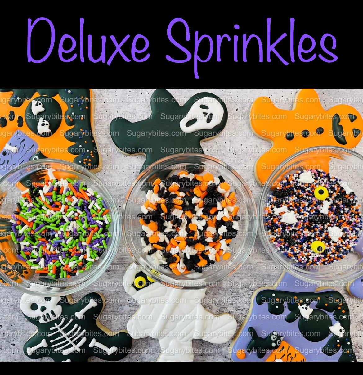 Halloween Cookie Decorating Kit, Halloween DIY Cookie Kit, (Large Cookies) ***INCLUDES 24 ITEMS*** With 4 Icing Bags & 3 Deluxe Sprinkle!