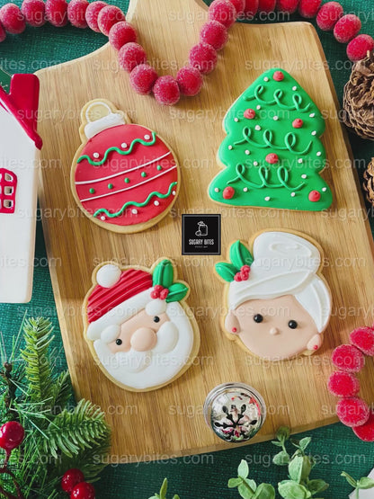 Christmas Cookie Decorating Kit, Christmas DIY Cookie Kit, (Large Cookies), ***INCLUDES 24 ITEMS*** With 4 Icing Bags & 3 Deluxe Sprinkles!