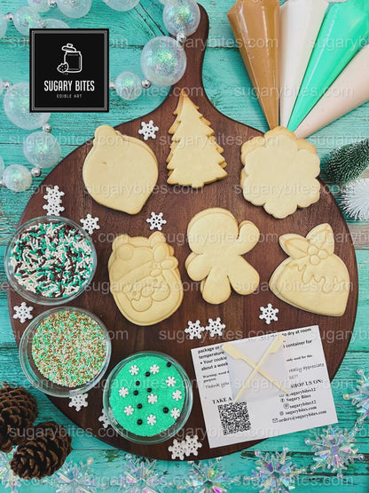 Winter Cookie Kit, Christmas Cookie Decorating Kit – DIY Holiday Sugar Cookies, (Large Cookies) ***INCLUDES 25 ITEMS*** With 5 Icing Bags & 3 Deluxe Sprinkle!!