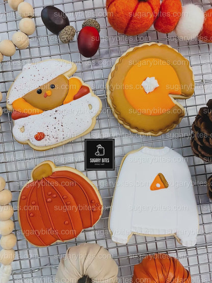 Fall Cookie Kit, Thanksgiving DIY cookie kit **INCLUDES 24 ITEMS* Zoom Party Favors, Assorted Shaped Cookie Kit, (Large Cookies)