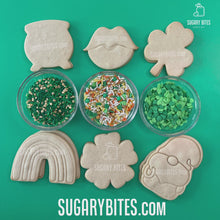 Load and play video in Gallery viewer, St Patrick’s Day Cookie Decorating Kit, St. Patrick’s Day DIY Cookie Kit, **INCLUDES 24 ITEMS** (Large Cookies), Included Deluxe Sprinkles
