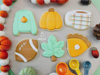 Fall Cookie Decorating Kit – Pumpkin, Pie & Football DIY Cookie Kit