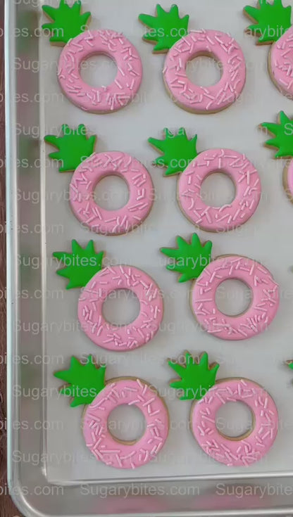 Pineapple Cookies, Pineapple Party, Includes 12 decorated cookies!!