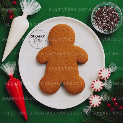 Giant Gingerbread Man Cookie Decorating Kit, 11 Inch Christmas DIY Cookie, Family Holiday Activity, Kids Christmas Gift
