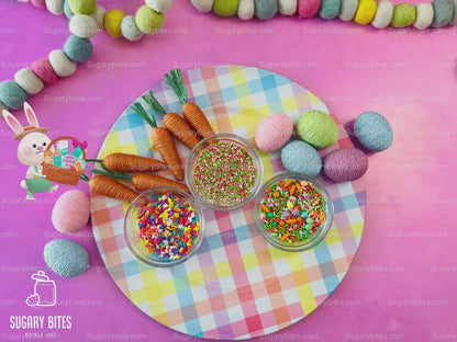 Easter Cookie Decorating Kit, DIY Spring Sugar Cookie Decorating Kit, **INCLUDES 24 ITEMS**, (Large Cookies)… with Deluxe Sprinkles!!!