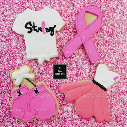 Pink DIY Cookie Kit | Sugar Vanilla Decorate-Your-Own Cookies | Pink Ribbon Fundraiser Gift Set | (Large Cookies) ***INCLUDES 24 ITEMS*** With 4 Icing Bags & 3 Deluxe Sprinkle!!